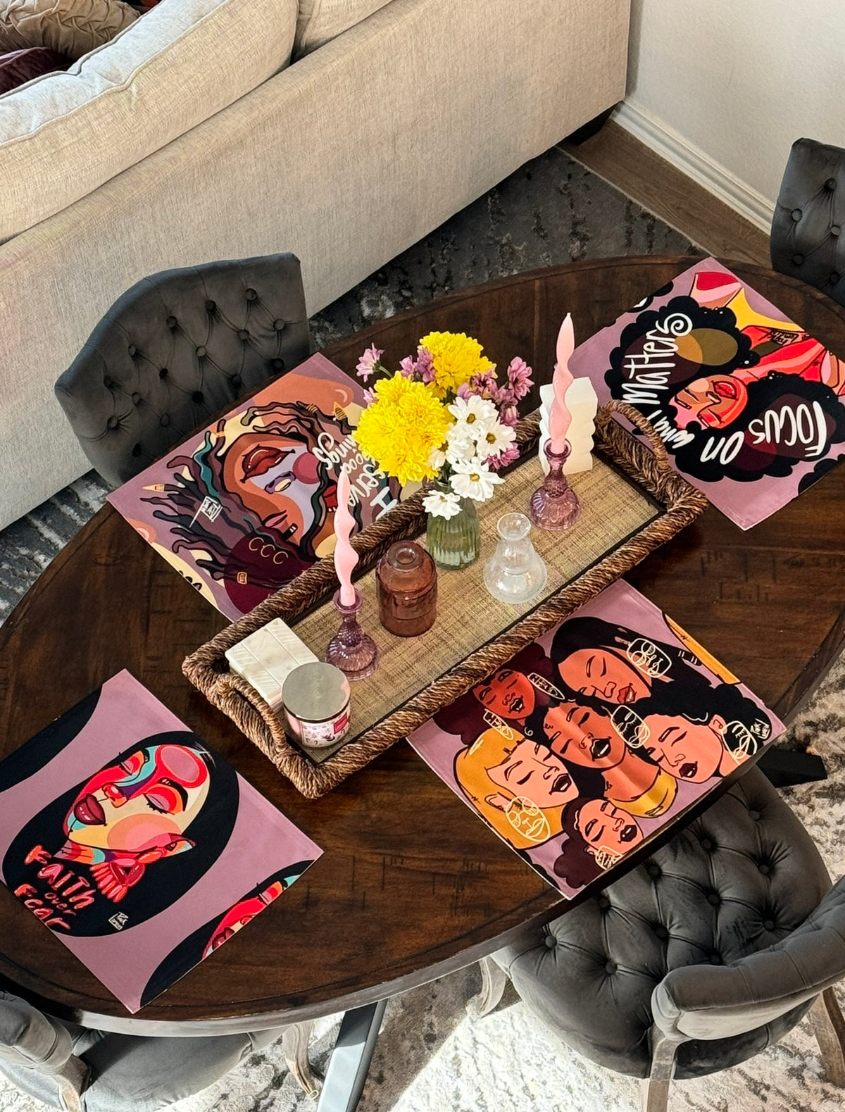 Pinklomein Placemat Set